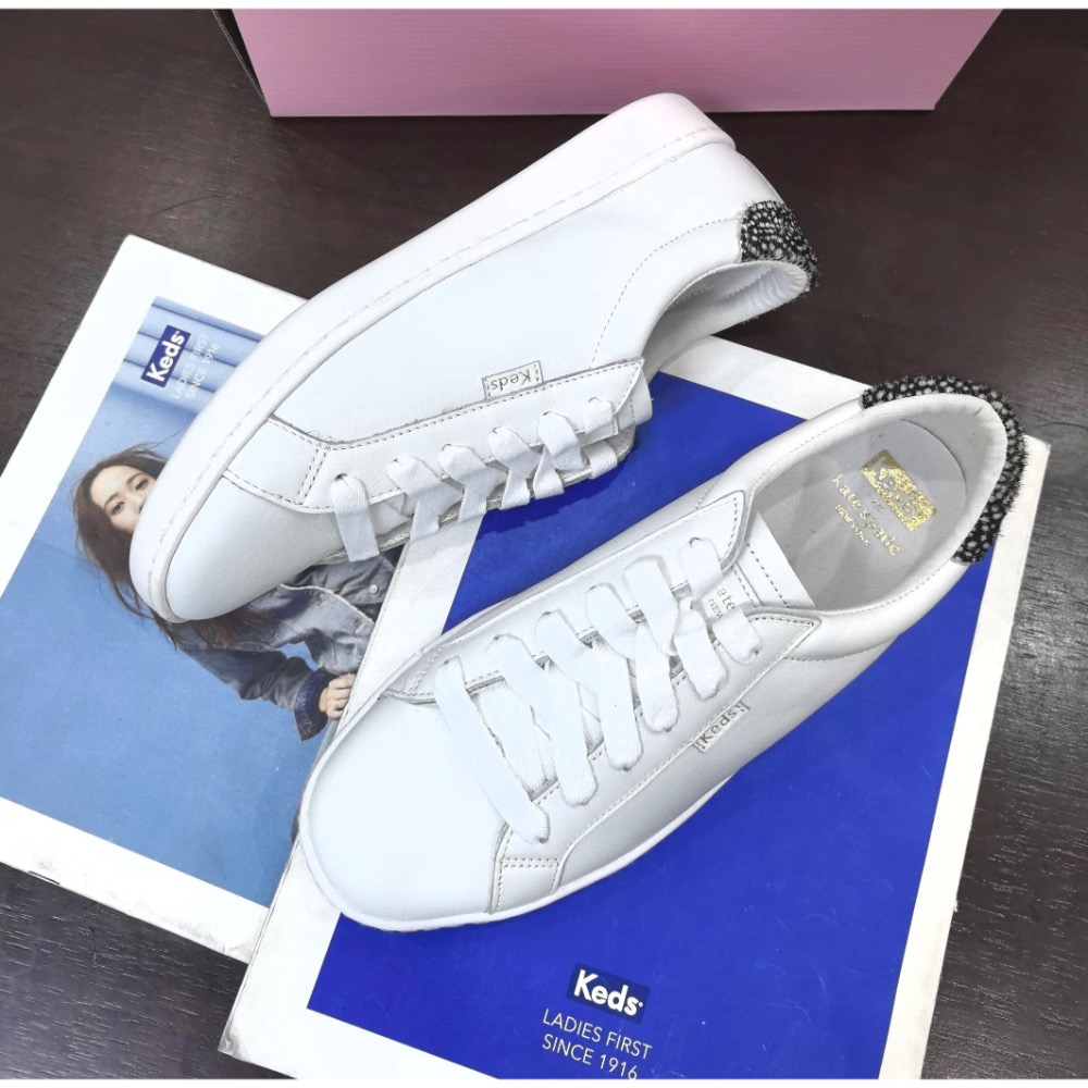 零碼特價Keds 水鑽銀/白色真皮 休閒鞋 厚底鞋運動鞋 小白鞋 婚鞋-細節圖8