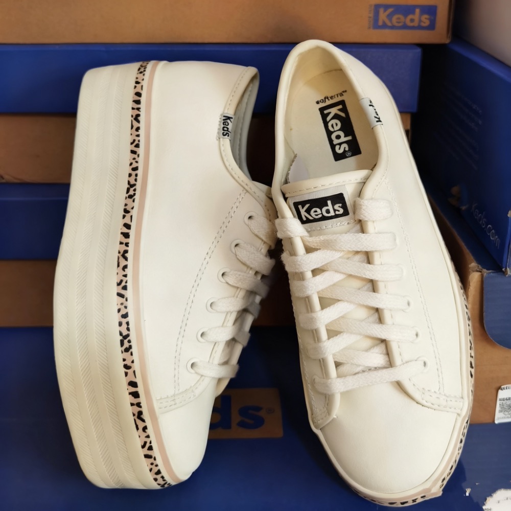 零碼特價🉐️美國潮牌Keds 豹紋編帆布鞋👟休閒鞋👟厚運動鞋👟小白鞋-細節圖4