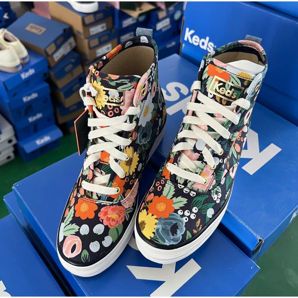 零碼Keds冬季新款高筒材質女厚底鬆糕休閒鞋百搭學院風-細節圖2