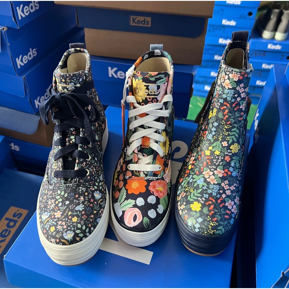 零碼Keds冬季新款高筒材質女厚底鬆糕休閒鞋百搭學院風-細節圖4