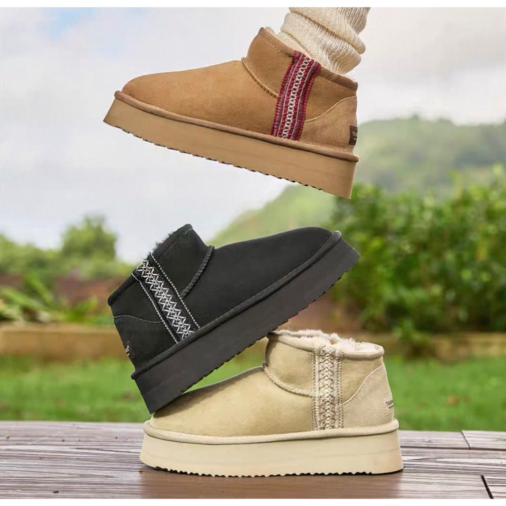 碼特價 澳洲TASMAN AUS波希米亞風 短靴雪靴冬季新款保暖防水棉鞋靴子-細節圖6