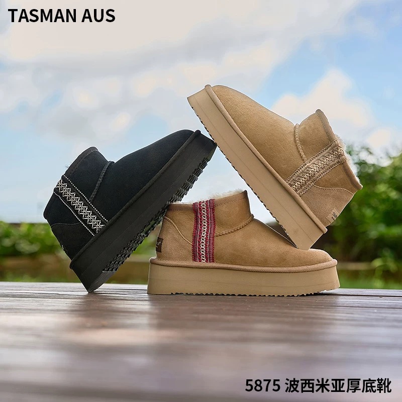 碼特價 澳洲TASMAN AUS波希米亞風 短靴雪靴冬季新款保暖防水棉鞋靴子-細節圖8