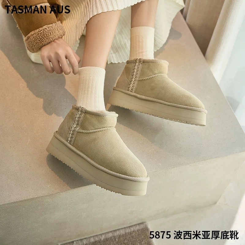 碼特價 澳洲TASMAN AUS波希米亞風 短靴雪靴冬季新款保暖防水棉鞋靴子-細節圖9