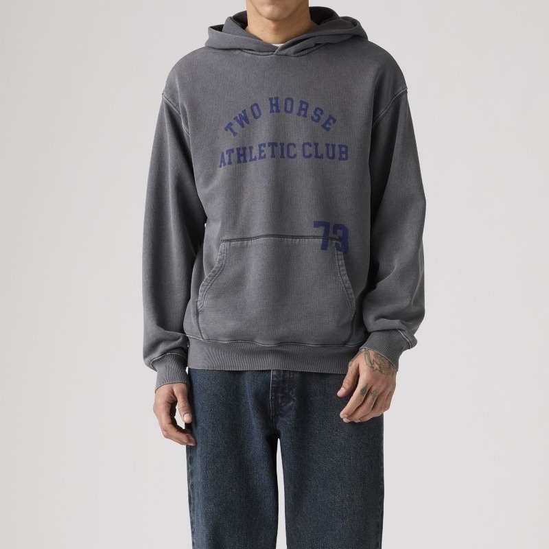 Levis 男款 口袋帽T 設計款印花 黑灰水洗 003R1-0000-細節圖7