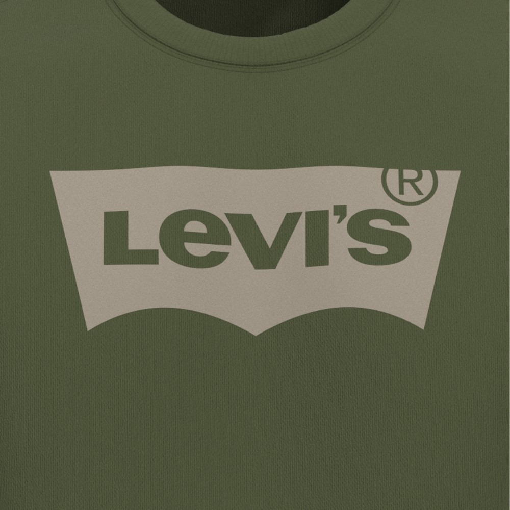 Levis 男款 大學T 經典Logo 軍綠 38423-0053-細節圖2