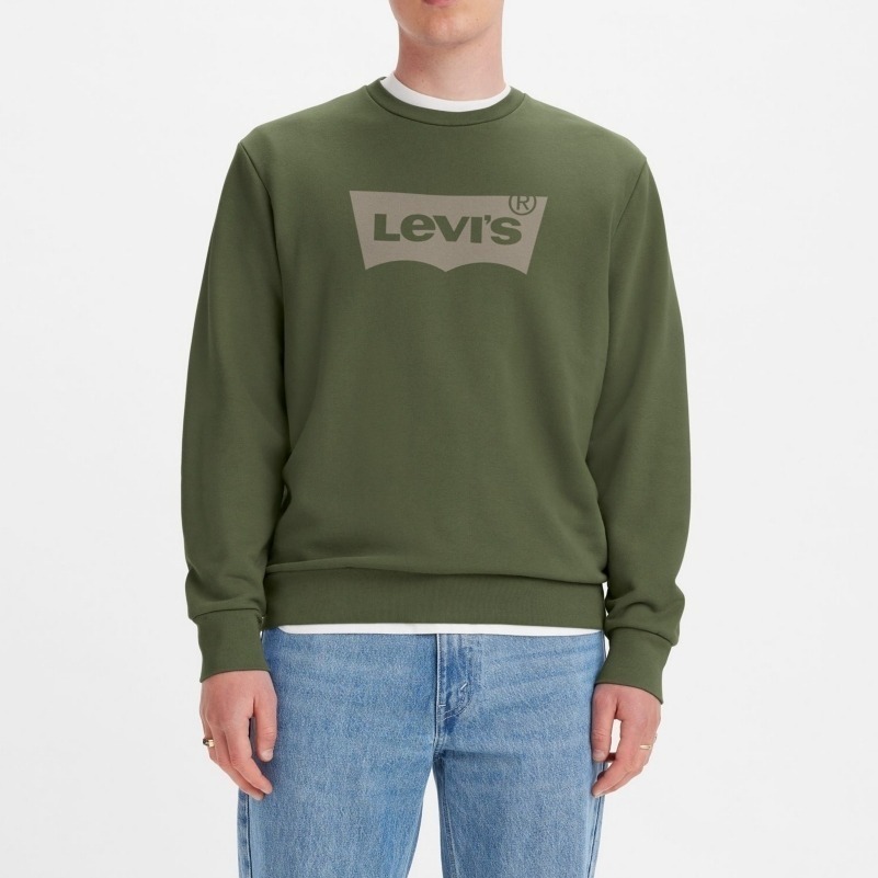 Levis 男款 大學T 經典Logo 軍綠 38423-0053-細節圖6