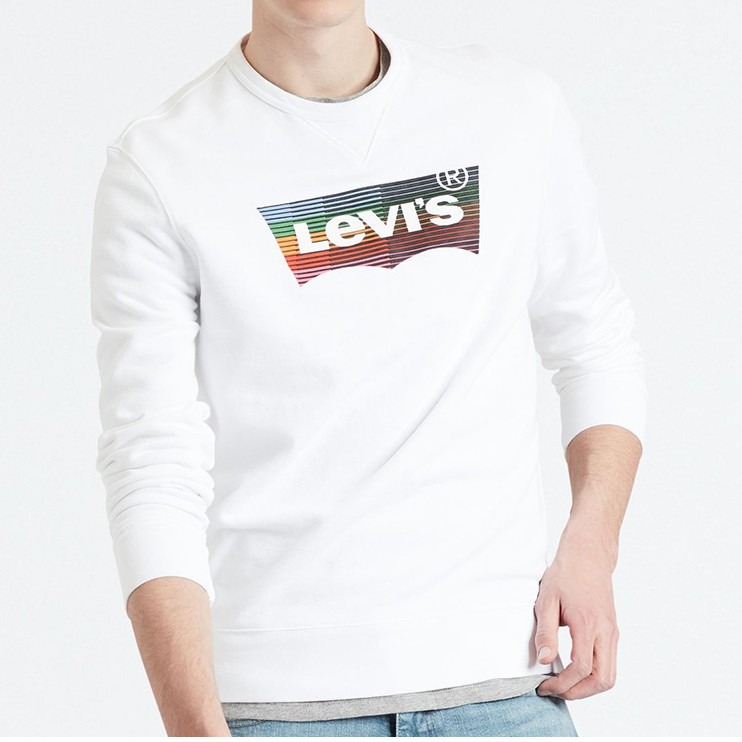 Levis 男款 大學T 高密度膠印彩虹Logo 白 17895-0080🔥-細節圖5