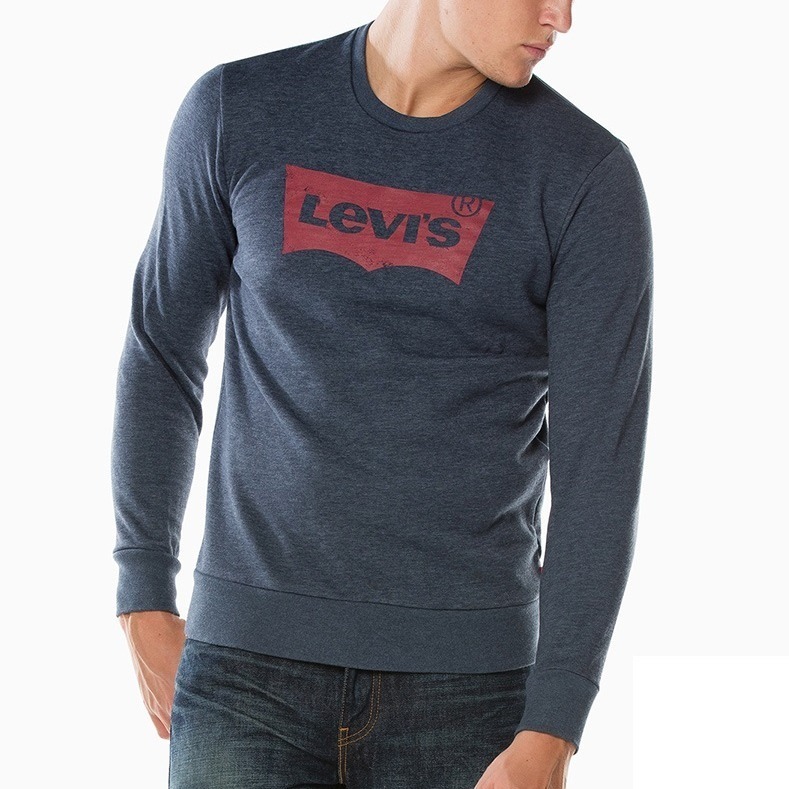 Levis 男款 大學T 經典Logo 斑駁款 藍 19492-0011*🔥-細節圖7