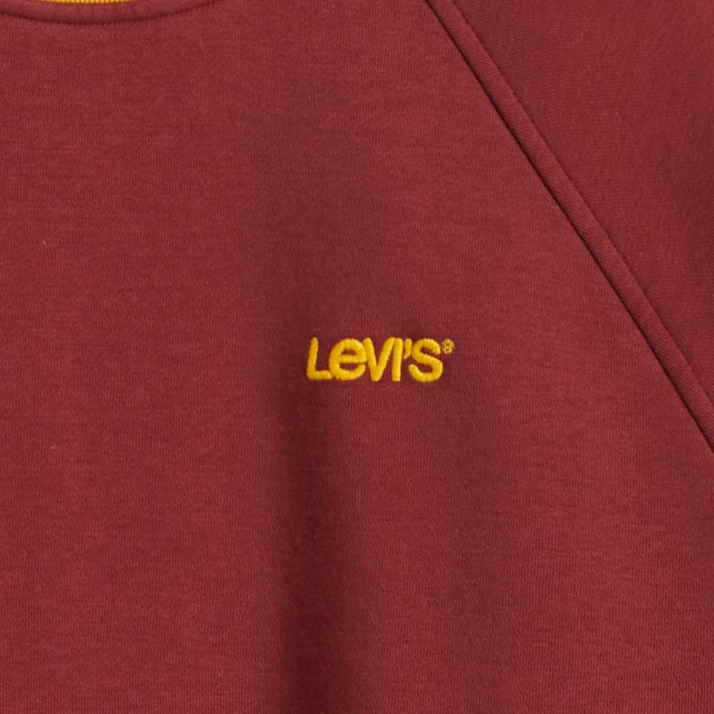 Levis 男款 大學T 學院風紅黃配色 精工刺繡Logo A3314-0000🔥-細節圖2