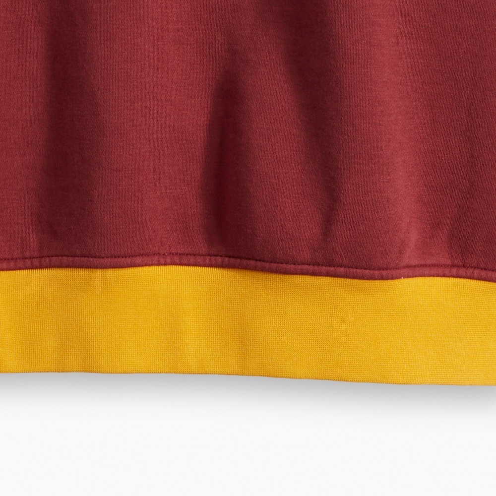 Levis 男款 大學T 學院風紅黃配色 精工刺繡Logo A3314-0000🔥-細節圖3