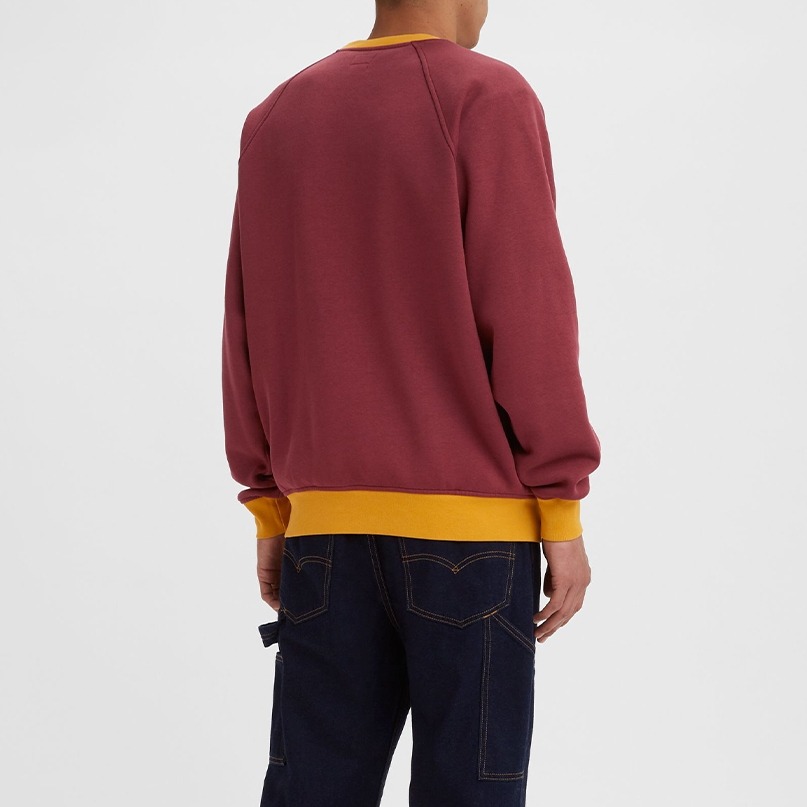 Levis 男款 大學T 學院風紅黃配色 精工刺繡Logo A3314-0000🔥-細節圖7