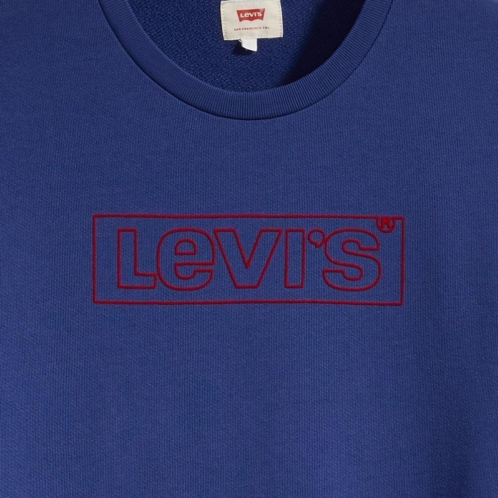 Levis 男款 大學T 繡線Logo 寶藍 19492-0071*🔥-細節圖2