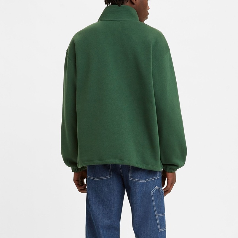 Levis 男款 大學T 機能系半開襟 精工Logo刺繡 森林綠 A0751-0001*🔥-細節圖7