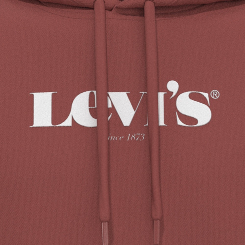 Levis 男款 口袋帽T 復古摩登Logo 復古酒紅 38479-0064*🔥-細節圖2