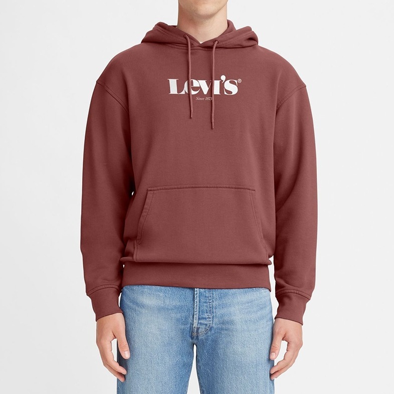 Levis 男款 口袋帽T 復古摩登Logo 復古酒紅 38479-0064*🔥-細節圖5