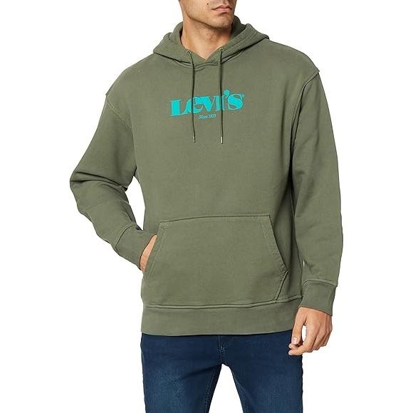 Levis 男款 口袋帽T 復古摩登Logo 軍綠 38479-0065*🔥-細節圖7