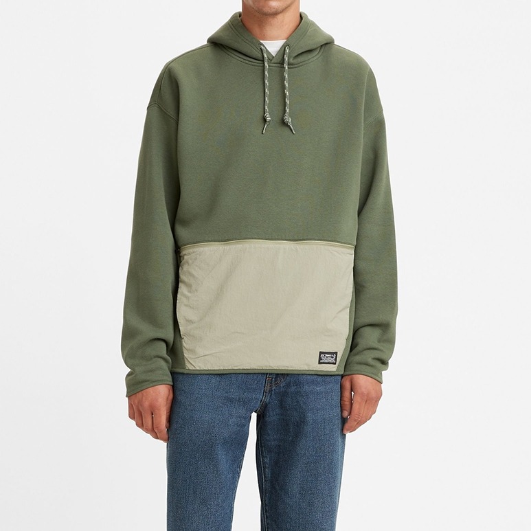 Levis 男款 口袋帽T 工裝大口袋收納設計 橄欖綠 A0756-0000*🔥-細節圖5