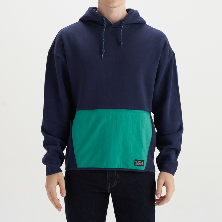 Levis 男款 口袋帽T 工裝大口袋收納設計 海軍藍 A0756-0001*🔥-細節圖7