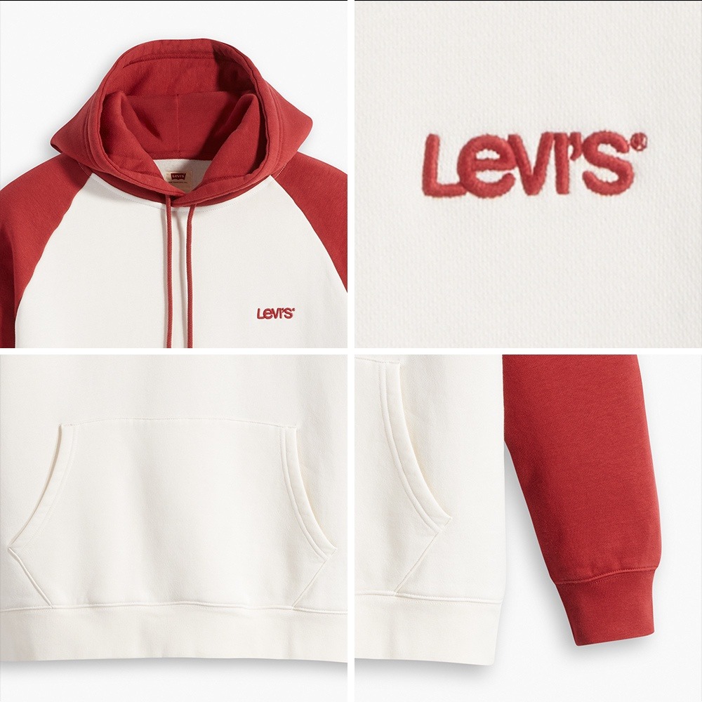 Levis 男款 口袋帽T 精工刺繡Logo 磚紅 A3650-0001*🔥-細節圖2