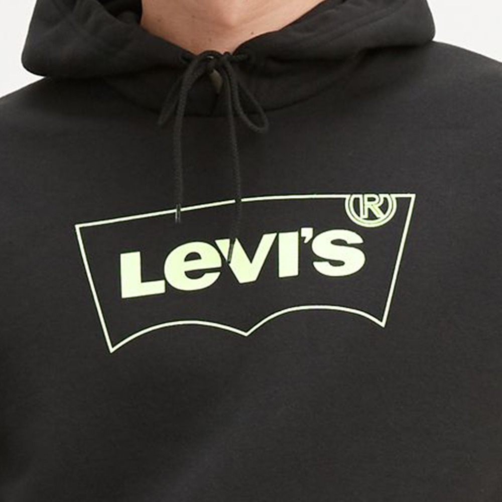 Levis 男款 口袋帽T 夜光Logo 黑 19622-0046*🔥-細節圖2