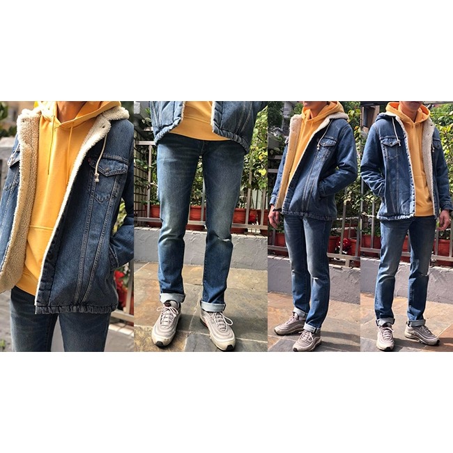 Levis 男款 口袋帽T 全一色刺繡Serif Logo 洗舊芥末黃 85534-0002🔥-細節圖3
