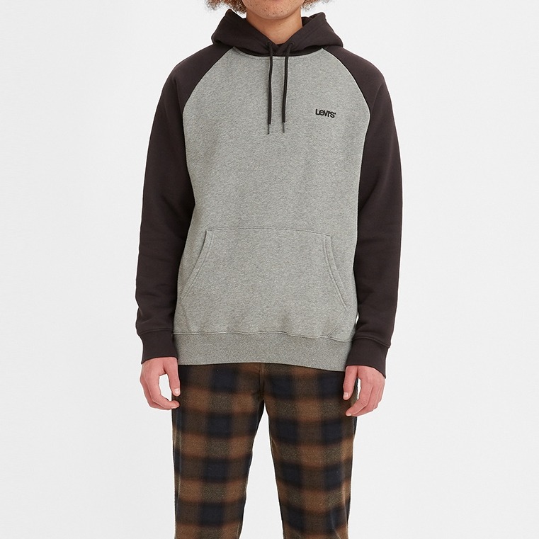 Levis 男款 口袋帽T 精工刺繡Logo 麻花灰 A3650-0000*🔥-細節圖6