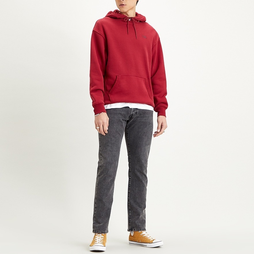 Levis 男款 口袋帽T 簡約刺繡Logo 學院紅 34590-0002🔥-細節圖6