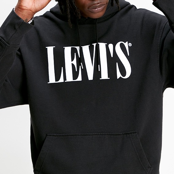 Levis 男款 口袋帽T Serif Logo 黑色 72632-0018🔥-細節圖2