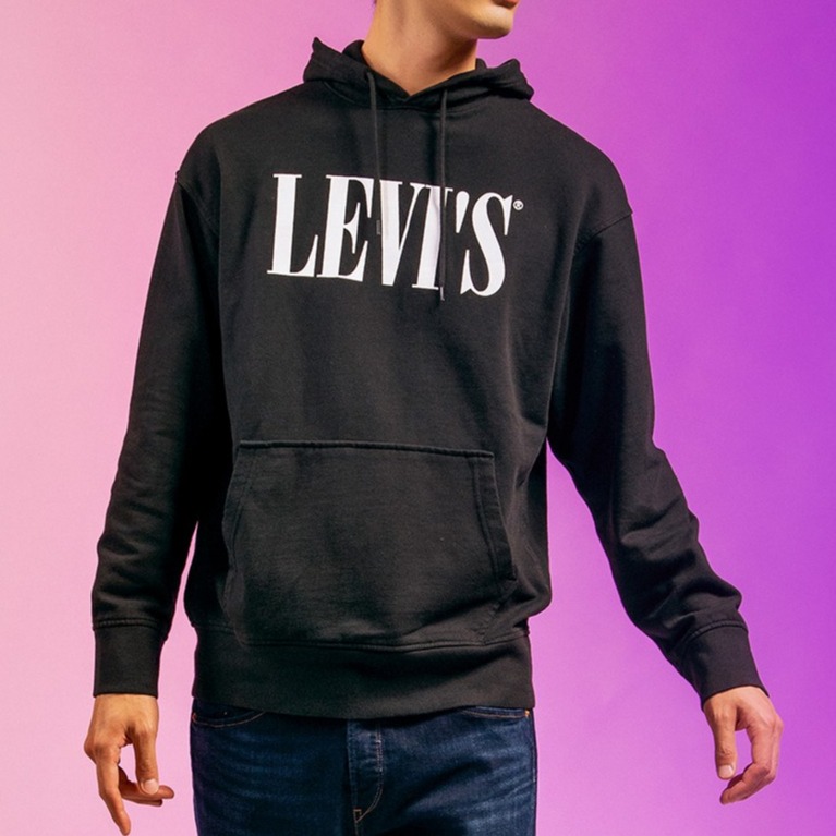 Levis 男款 口袋帽T Serif Logo 黑色 72632-0018🔥-細節圖3