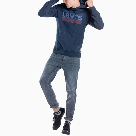 Levis 男款 口袋帽T 復古Logo Sportwear 深藍復古刷色 19491-0036🔥-細節圖6