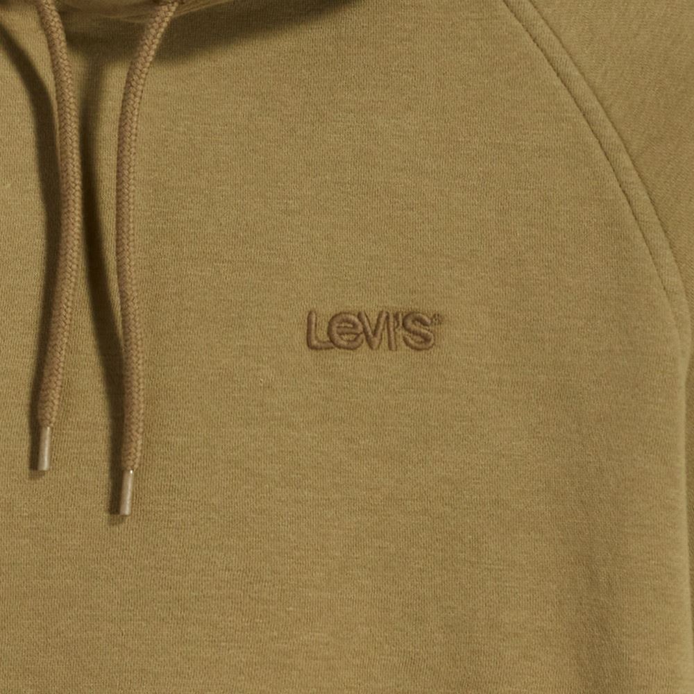 Levis 男款 口袋帽T 簡約灰綠色塊拼接 精工刺繡Logo A3307-0001🔥-細節圖2