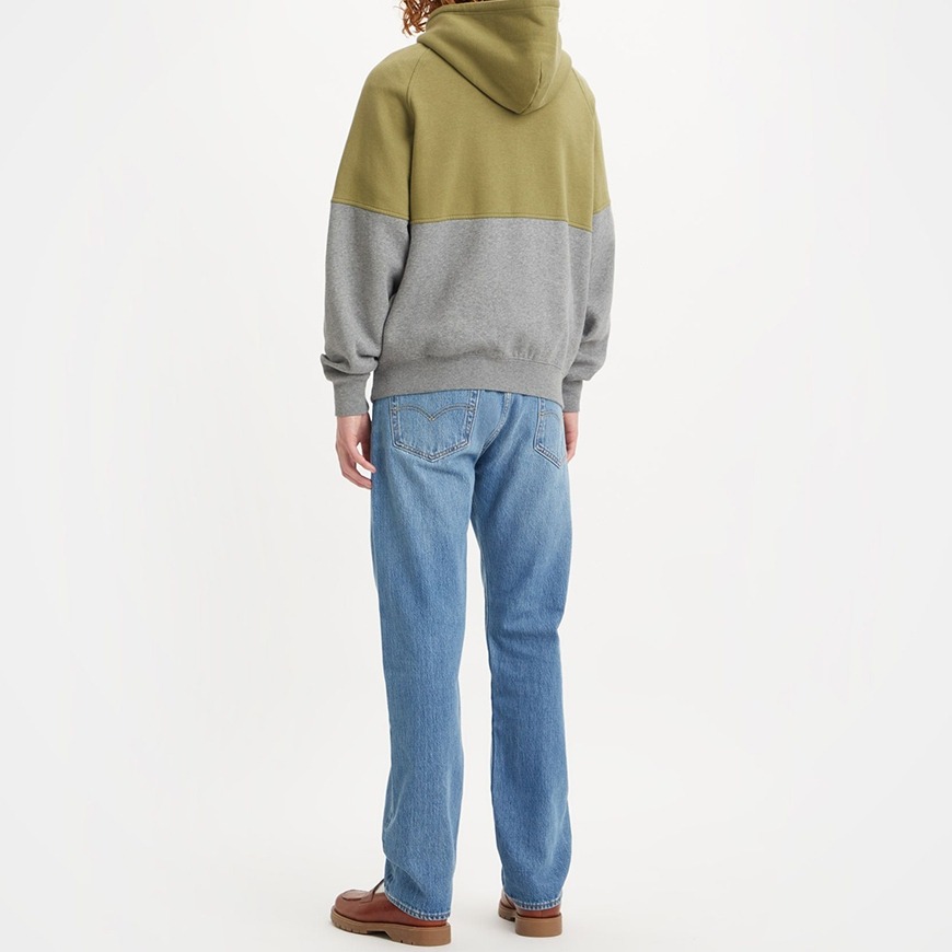 Levis 男款 口袋帽T 簡約灰綠色塊拼接 精工刺繡Logo A3307-0001🔥-細節圖7