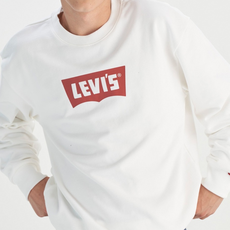Levis 男款 大學T 經典Logo 白 0018N-0000-細節圖2