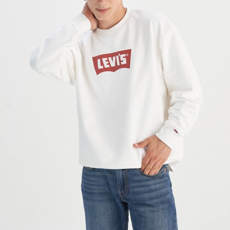 Levis 男款 大學T 經典Logo 白 0018N-0000-細節圖3
