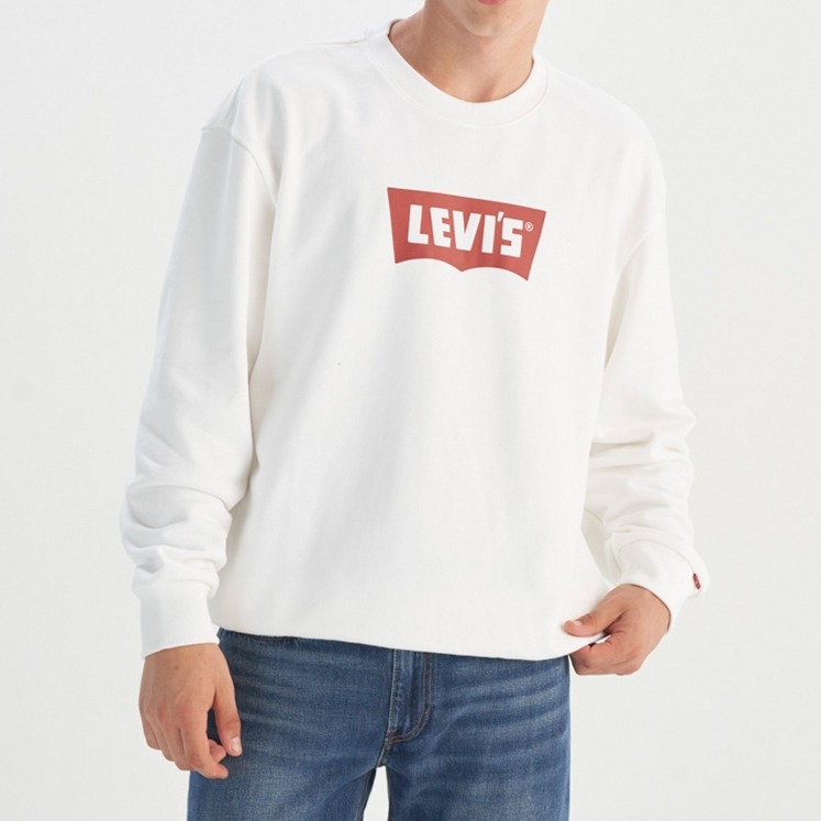 Levis 男款 大學T 經典Logo 白 0018N-0000-細節圖6