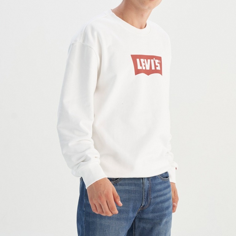 Levis 男款 大學T 經典Logo 白 0018N-0000-細節圖7