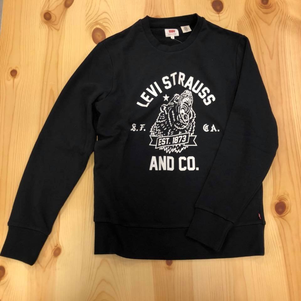 Levis 男款 大學T 美式風格熊印花 黑 19492-0024🔥-細節圖4