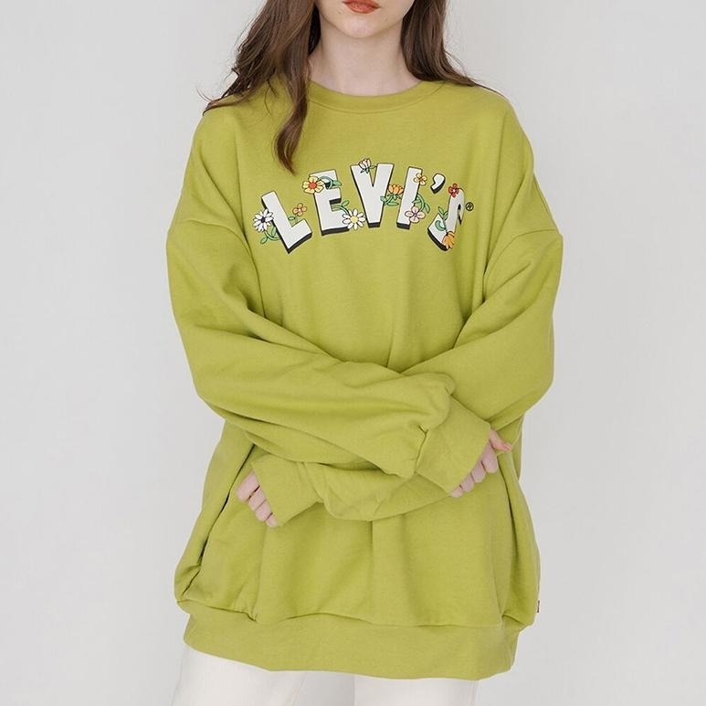 Levis 女款 大學T 復古卡通風Logo 抹茶綠 A0888-0030🔥-細節圖5