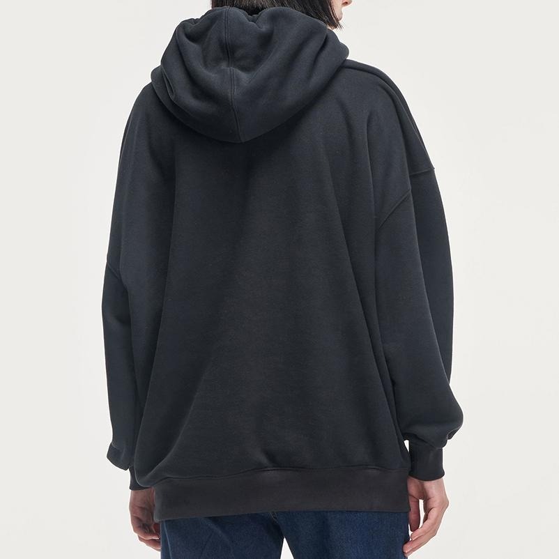 Levis 女款 長版口袋帽T 精工Logo刺繡 魚子黑 A0781-0000🔥-細節圖9