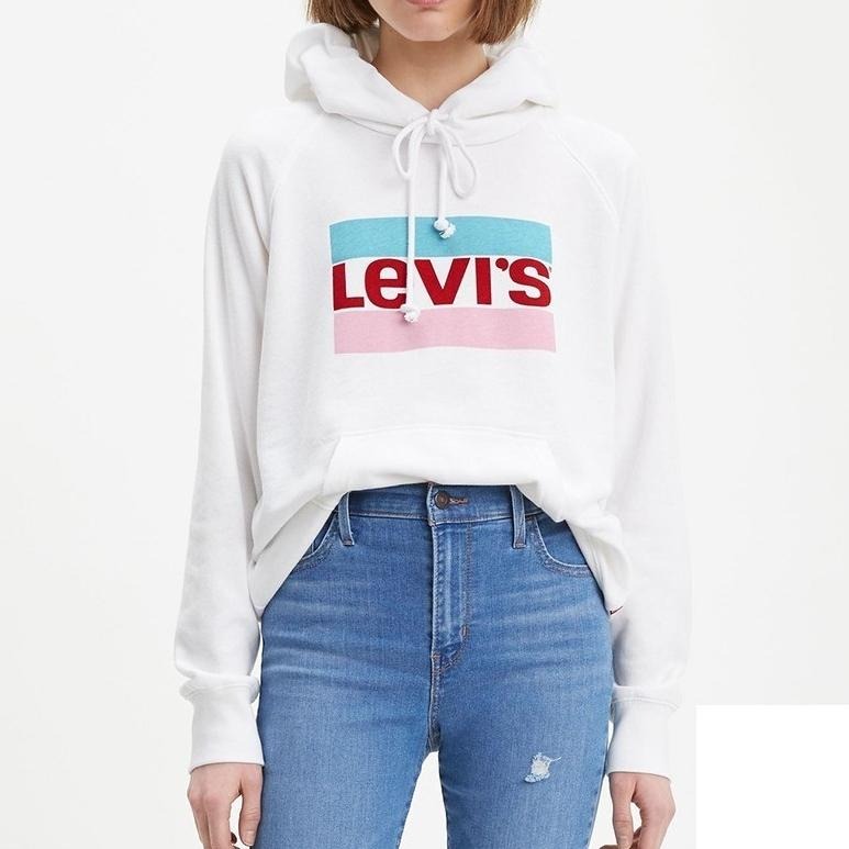 Levis 女款 口袋帽T Sportwear Logo 白 35946-0081*🔥-細節圖5