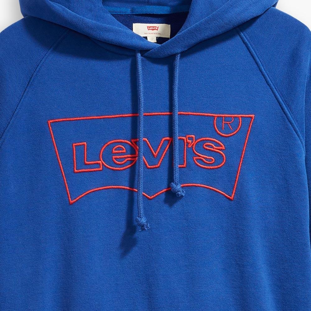 Levis 女款 口袋帽T 刺繡Logo 藍 35946-0068*🔥-細節圖2