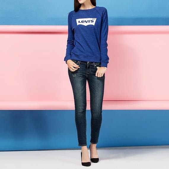 Levis 女款 大學T 經典Logo 藍 17387-0009*🔥-細節圖7