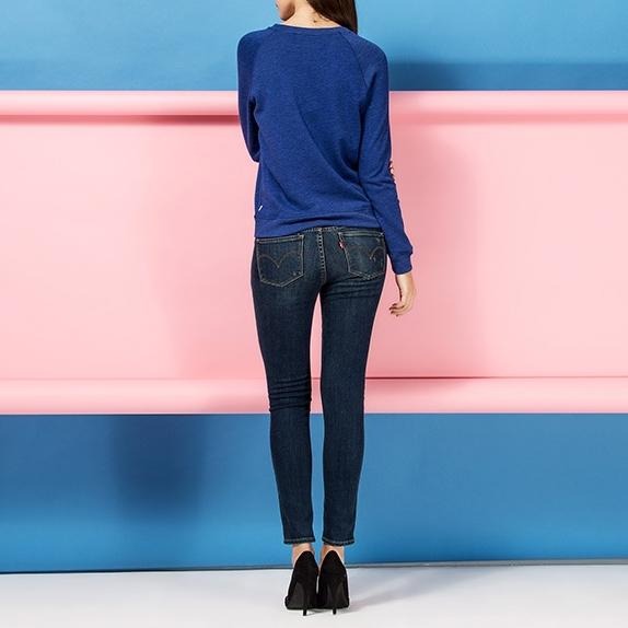 Levis 女款 大學T 經典Logo 藍 17387-0009*🔥-細節圖8