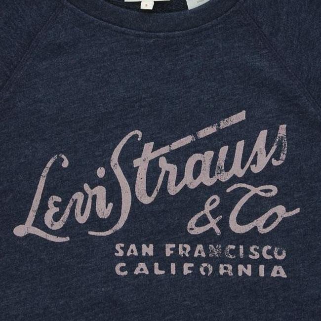 Levis 女款 大學T 草寫Logo 深藍 17387-0016*🔥-細節圖2