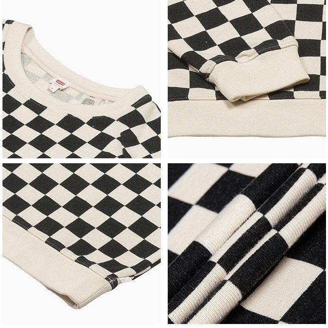 Levis 女款 大學T 黑白格紋 29594-0010🔥-細節圖3