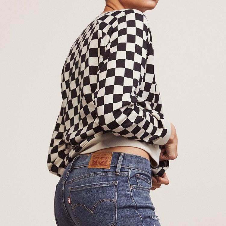 Levis 女款 大學T 黑白格紋 29594-0010🔥-細節圖8