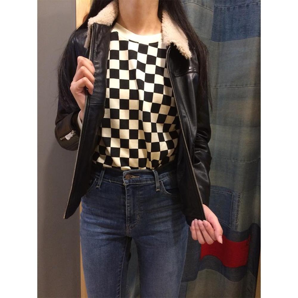 Levis 女款 大學T 黑白格紋 29594-0010🔥-細節圖9