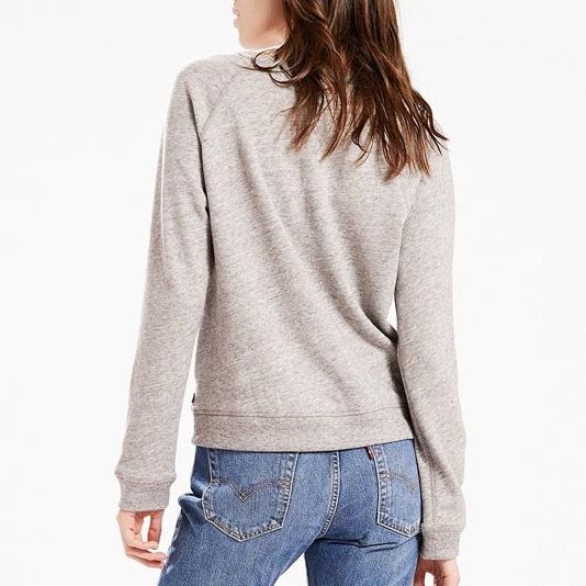 Levis 女款 大學T 草寫Logo印花 麻灰 29765-0002🔥-細節圖2