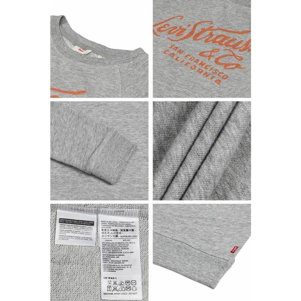 Levis 女款 大學T 草寫Logo印花 麻灰 29765-0002🔥-細節圖3