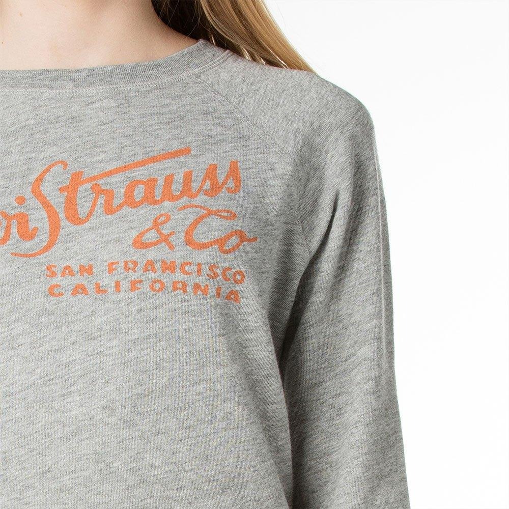 Levis 女款 大學T 草寫Logo印花 麻灰 29765-0002🔥-細節圖4